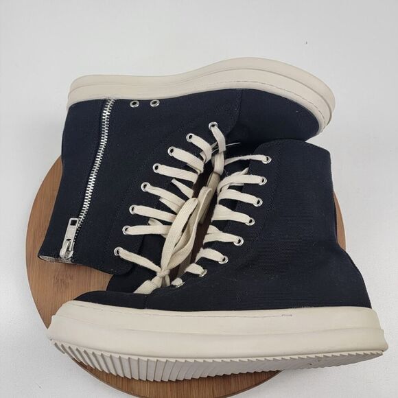 Rick Owens DRKSHDW High Top Sneakers Men's Shoe Sz EU 41 US 8 Italy Side Zip Up - Picture 9 of 16